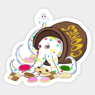 Octopus in a jar of cookies (confetti) Sticker